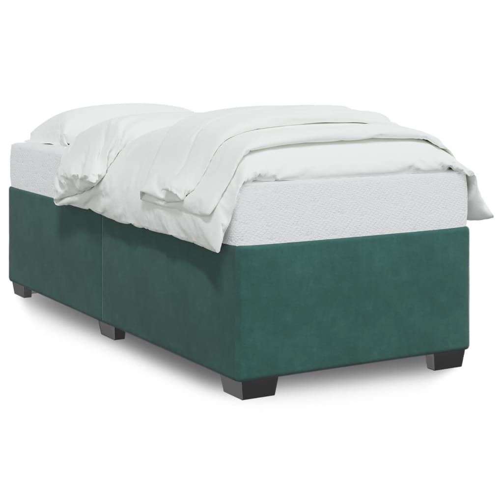 Cadre de lit sans matelas vert foncé 90x190 cm velours - XIOS