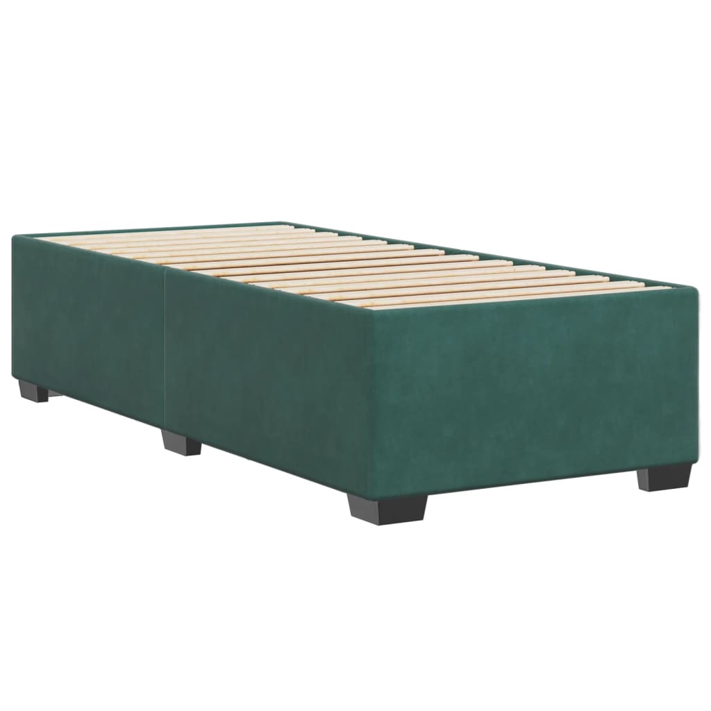 Cadre de lit sans matelas vert foncé 90x190 cm velours - XIOS