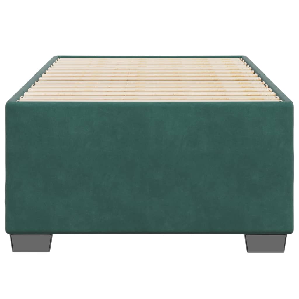 Cadre de lit sans matelas vert foncé 90x190 cm velours - XIOS