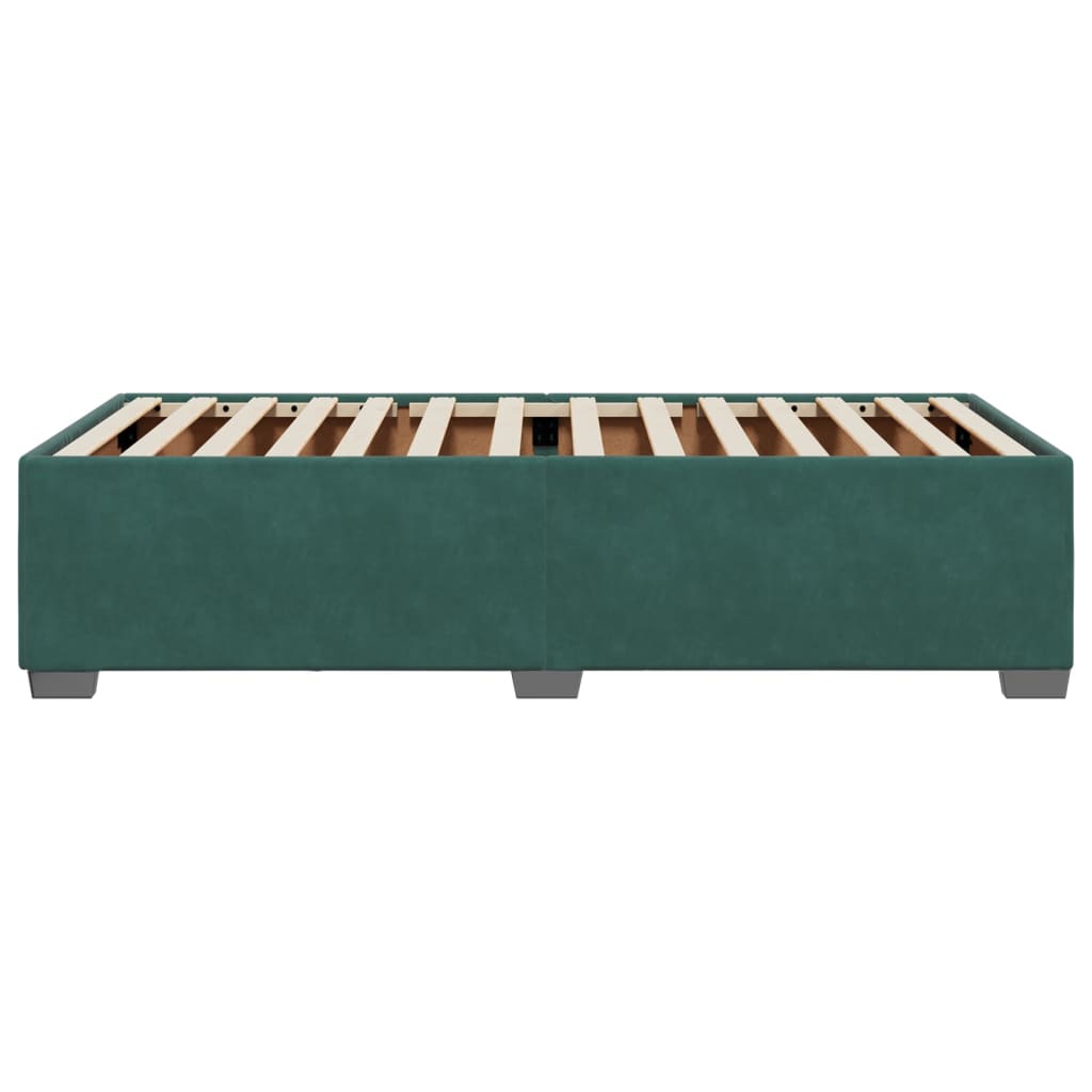 Cadre de lit sans matelas vert foncé 90x190 cm velours - XIOS