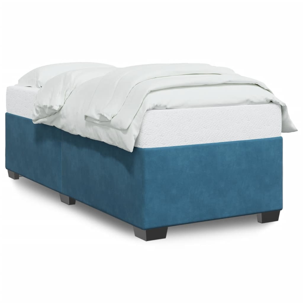 Cadre de lit sans matelas bleu 90x190 cm velours - XIOS
