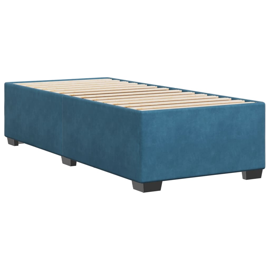 Cadre de lit sans matelas bleu 90x190 cm velours - XIOS