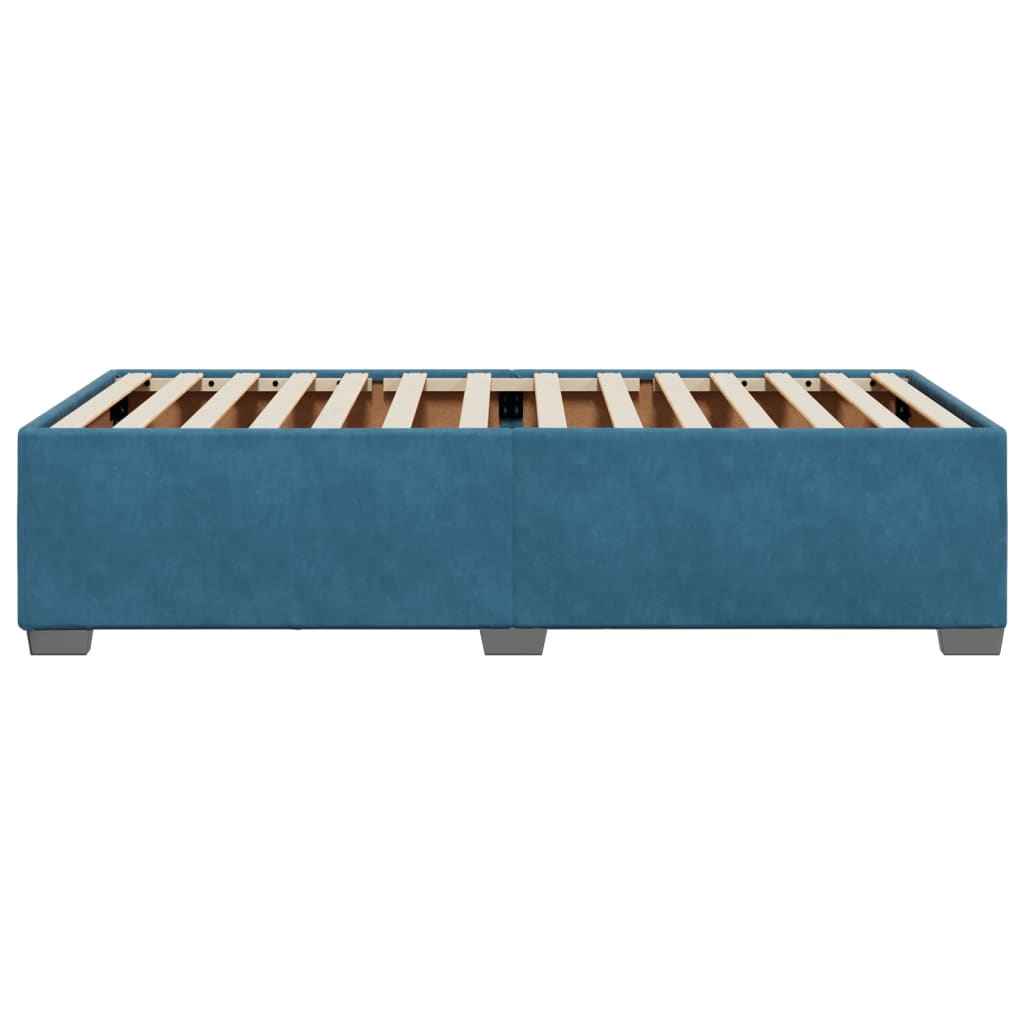 Cadre de lit sans matelas bleu 90x190 cm velours - XIOS