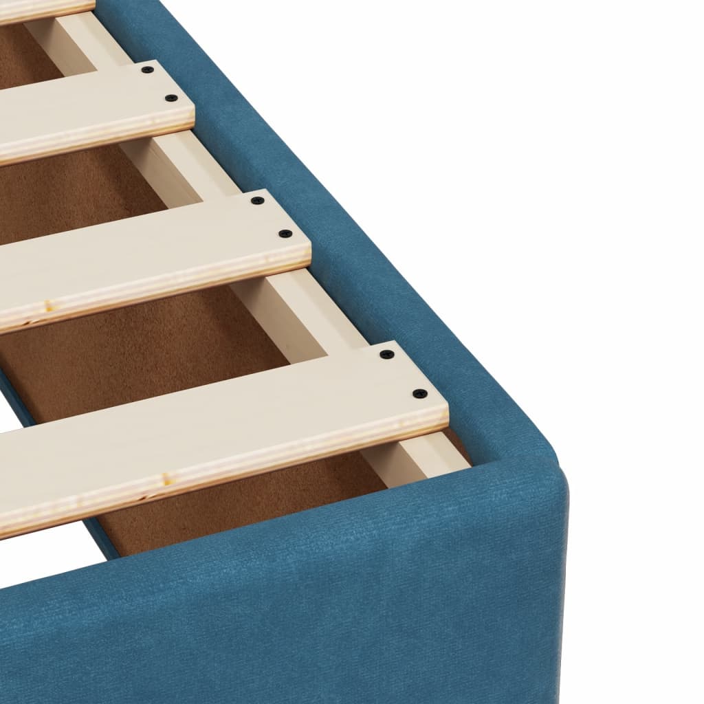 Cadre de lit sans matelas bleu 90x190 cm velours - XIOS