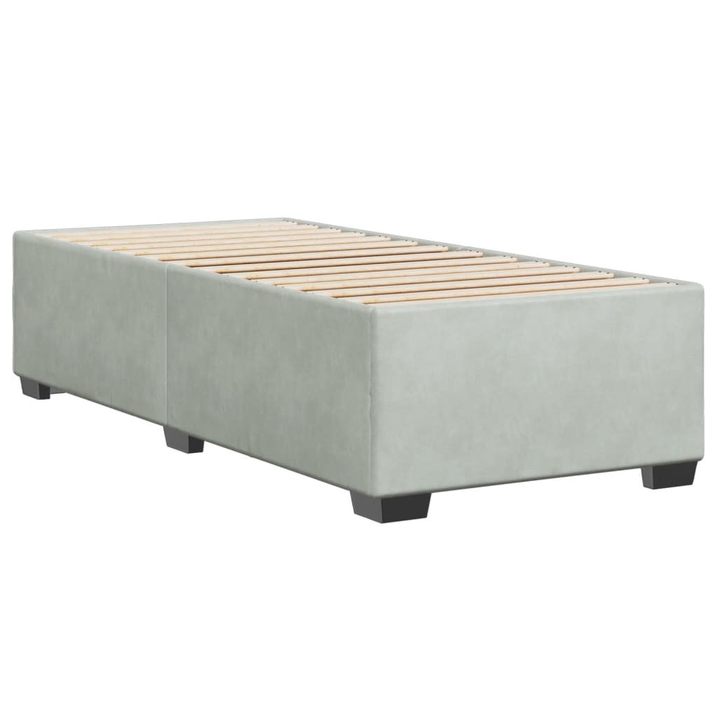 Cadre de lit sans matelas gris clair 90x200 cm velours - XIOS