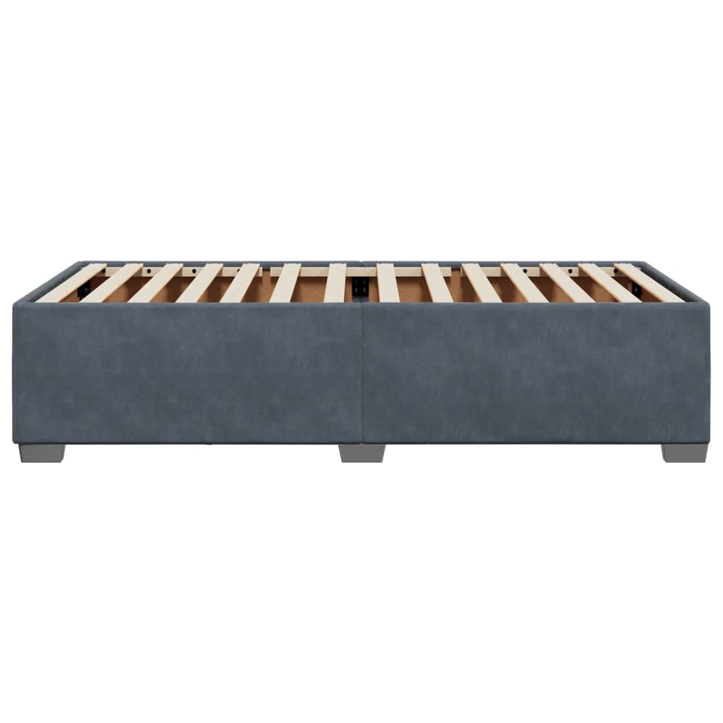 Cadre de lit sans matelas gris foncé 90x200 cm velours - XIOS