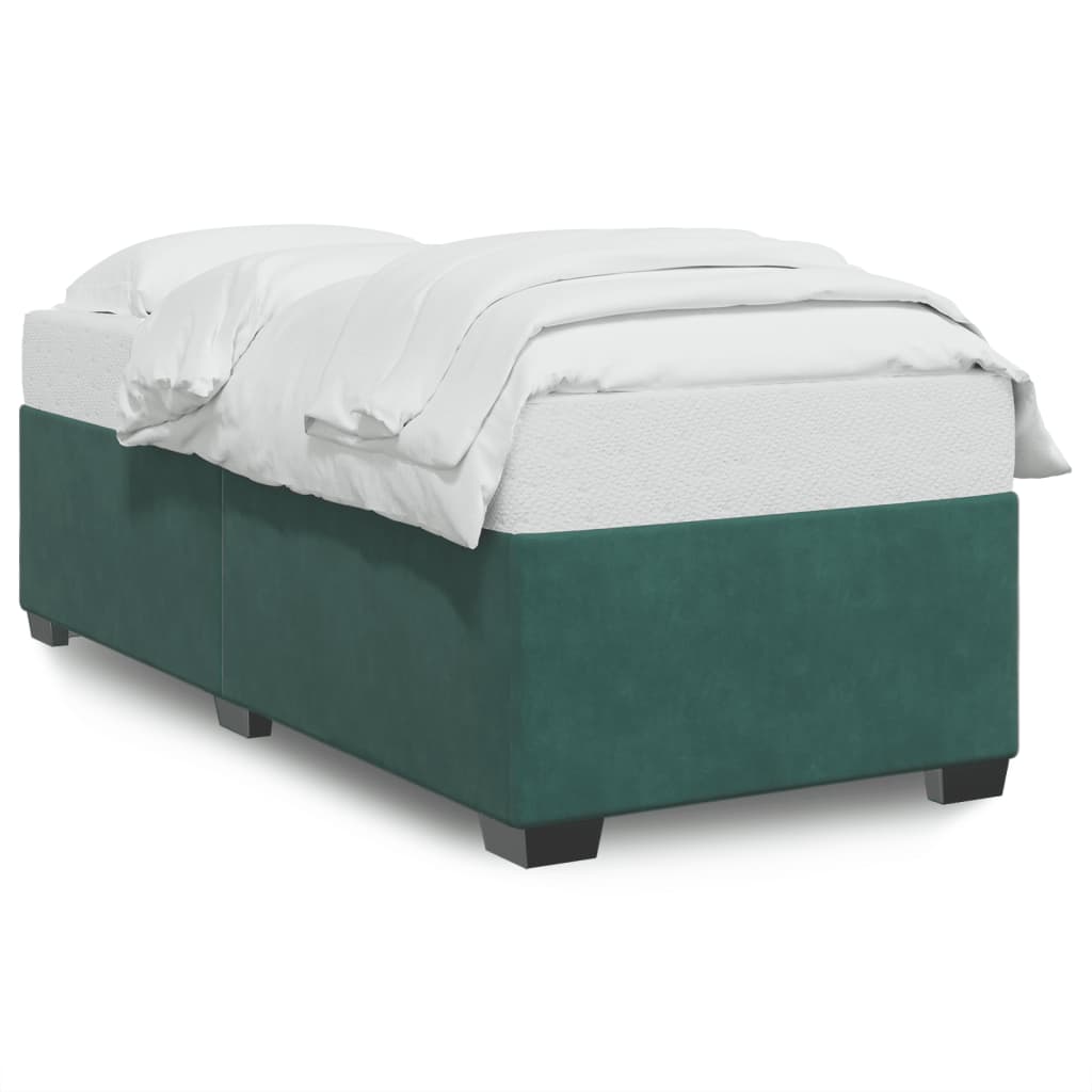 Cadre de lit sans matelas vert foncé 90x200 cm velours - XIOS