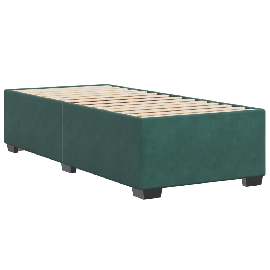 Cadre de lit sans matelas vert foncé 90x200 cm velours - XIOS