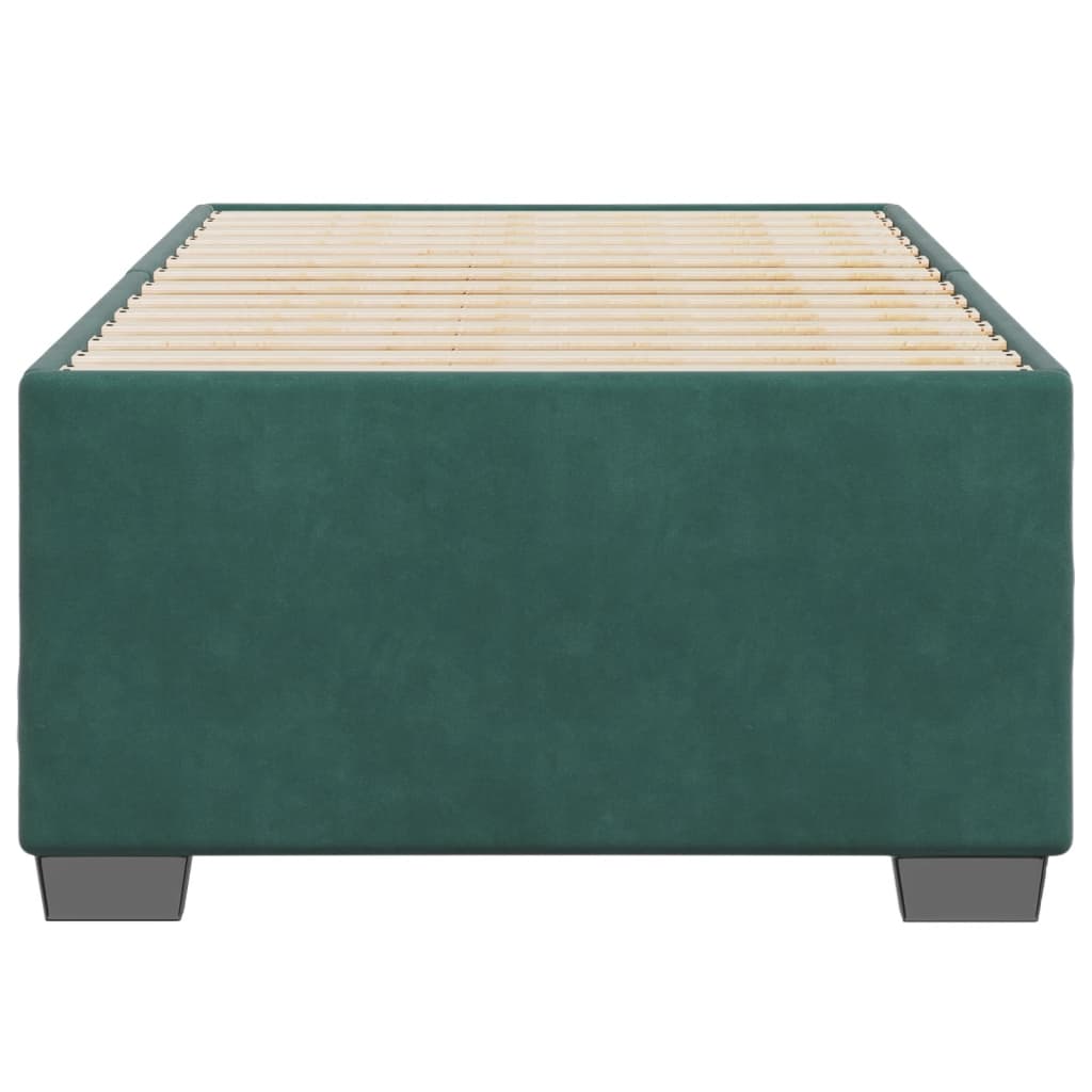 Cadre de lit sans matelas vert foncé 90x200 cm velours - XIOS