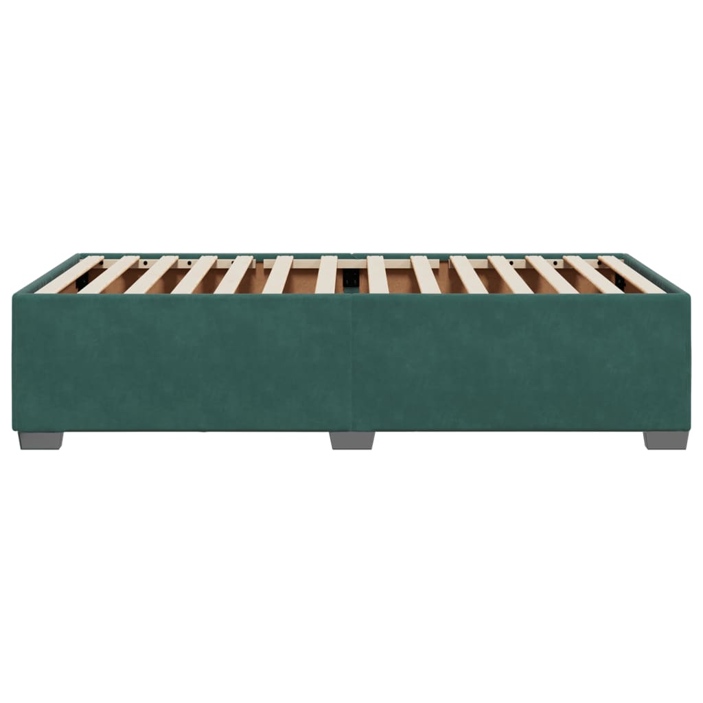 Cadre de lit sans matelas vert foncé 90x200 cm velours - XIOS