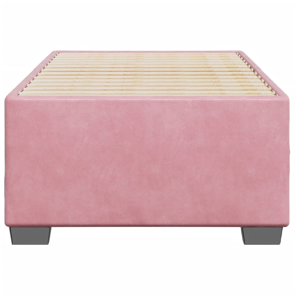Cadre de lit sans matelas rose 90x200 cm velours - XIOS
