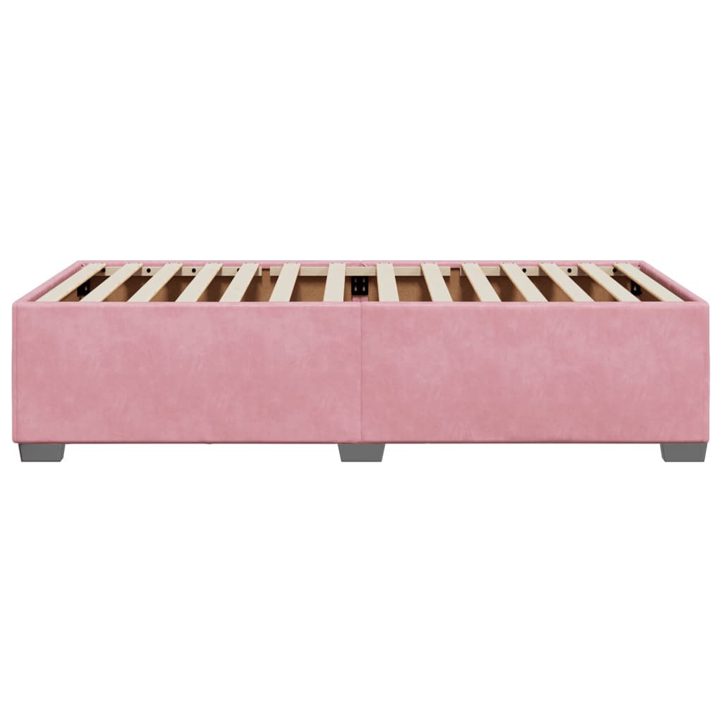 Cadre de lit sans matelas rose 90x200 cm velours - XIOS