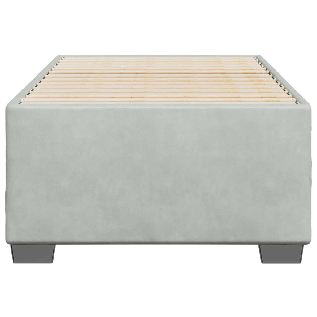 Cadre de lit sans matelas gris clair 100x200 cm velours - XIOS