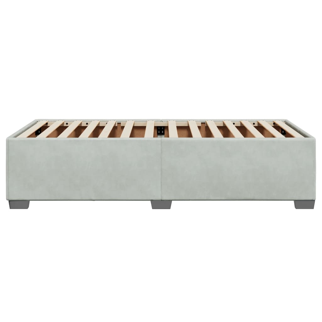 Cadre de lit sans matelas gris clair 100x200 cm velours - XIOS