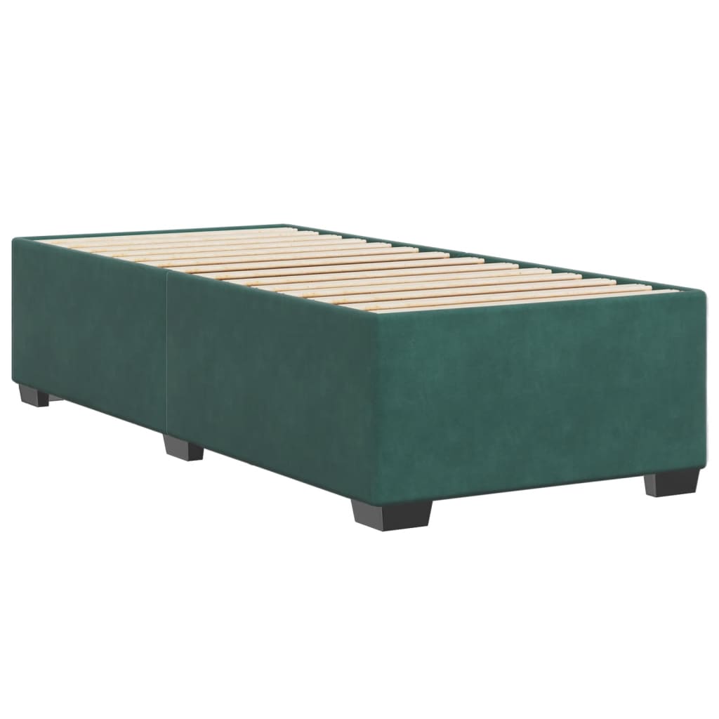 Cadre de lit sans matelas vert foncé 100x200 cm velours - XIOS