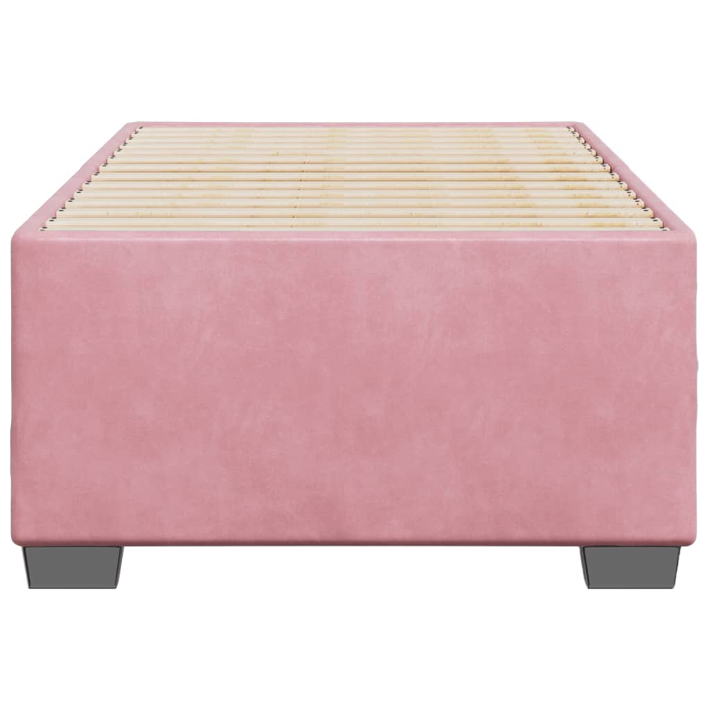 Cadre de lit sans matelas rose 100x200 cm velours - XIOS