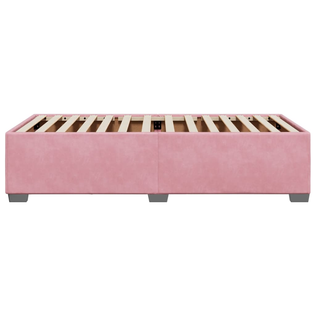 Cadre de lit sans matelas rose 100x200 cm velours - XIOS