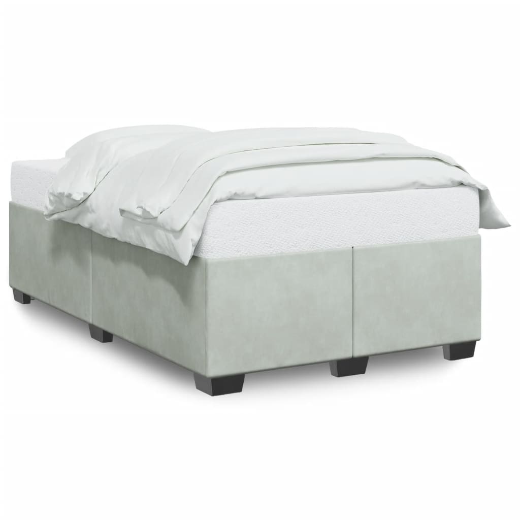 Cadre de lit sans matelas gris clair 120x190 cm velours - XIOS