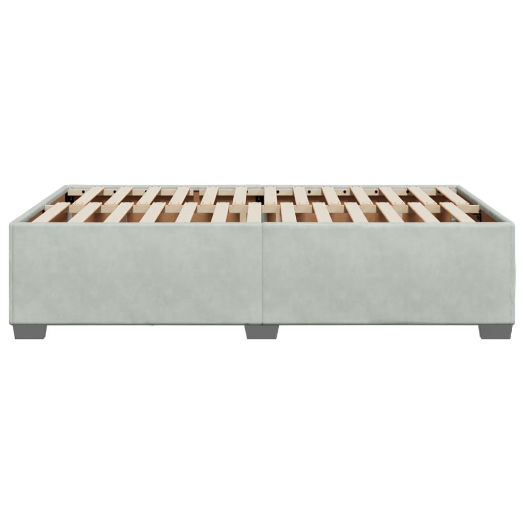 Cadre de lit sans matelas gris clair 120x190 cm velours - XIOS