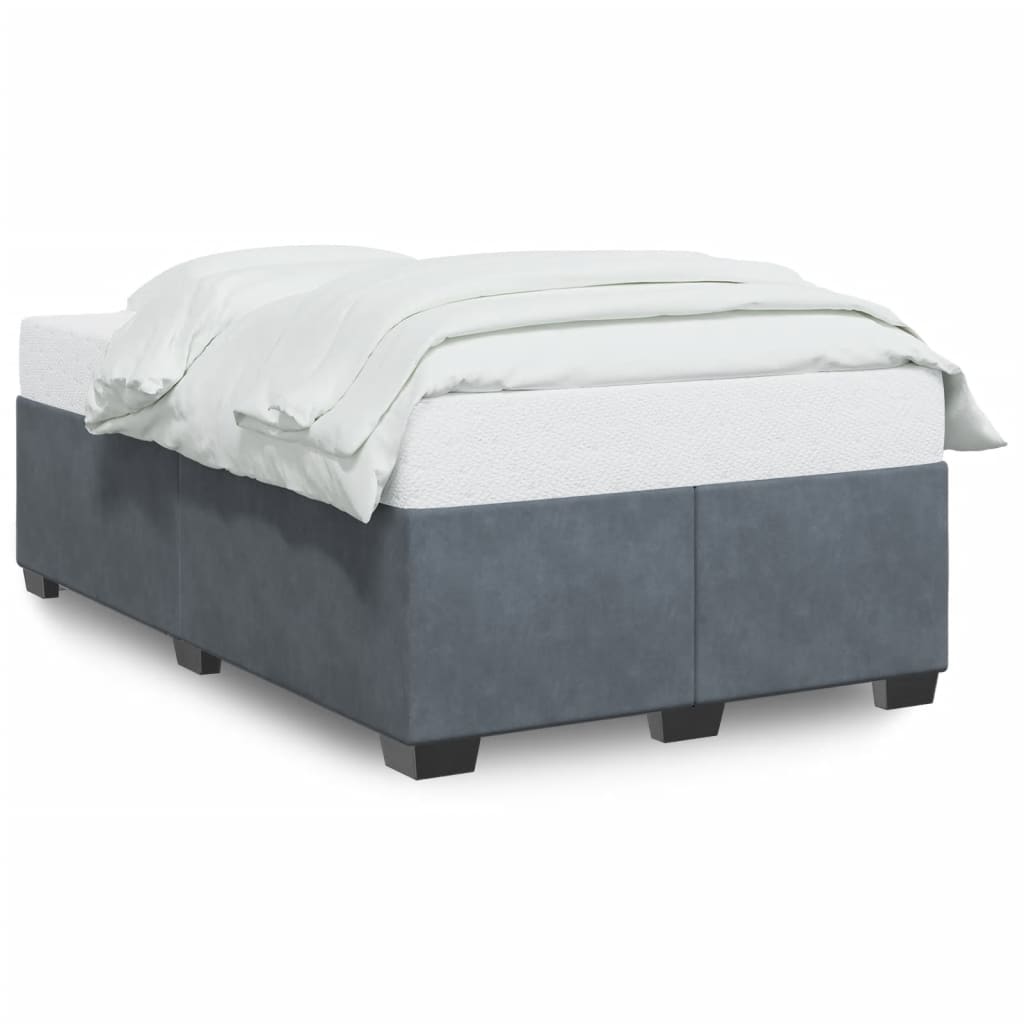 Cadre de lit sans matelas gris foncé 120x190 cm velours - XIOS