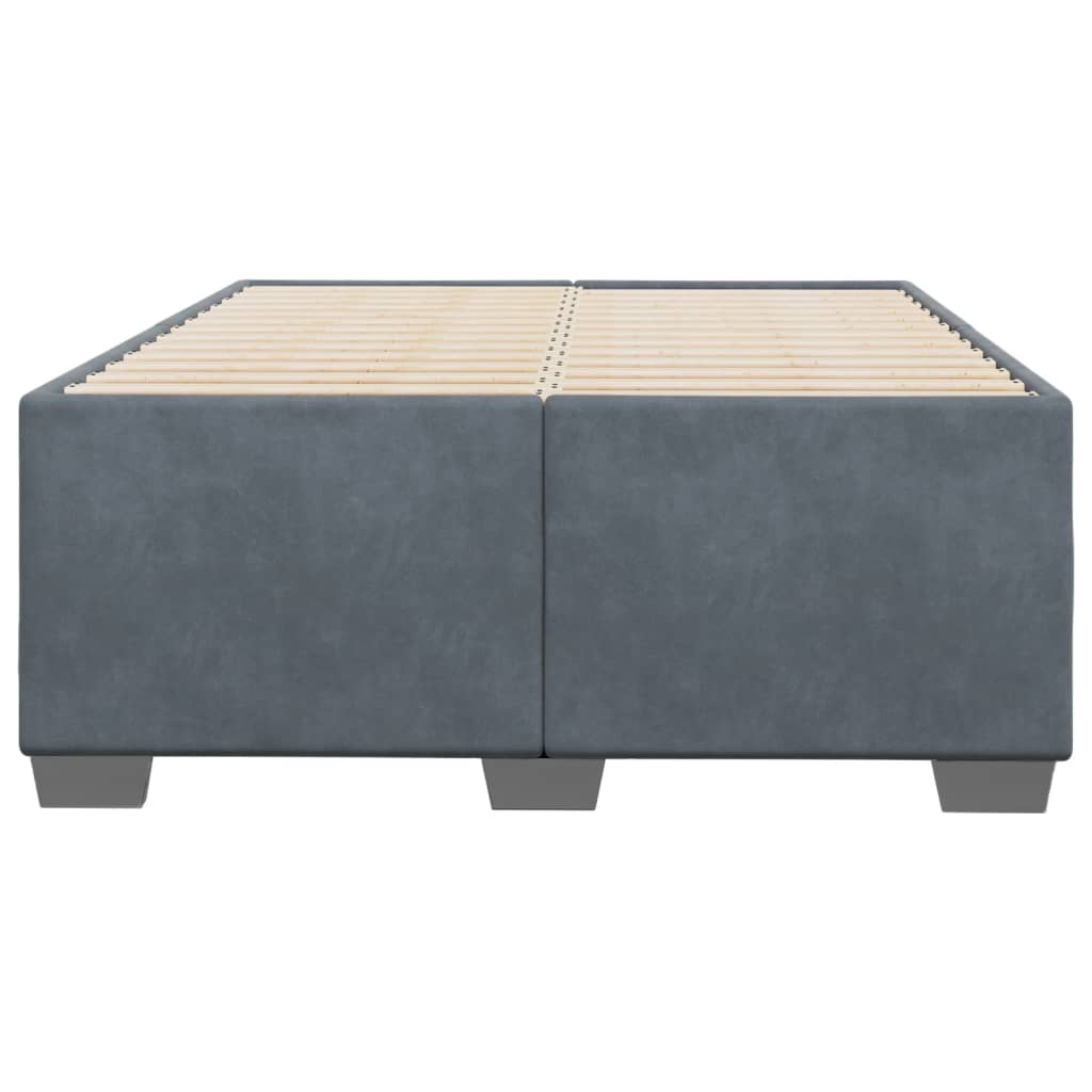 Cadre de lit sans matelas gris foncé 120x190 cm velours - XIOS