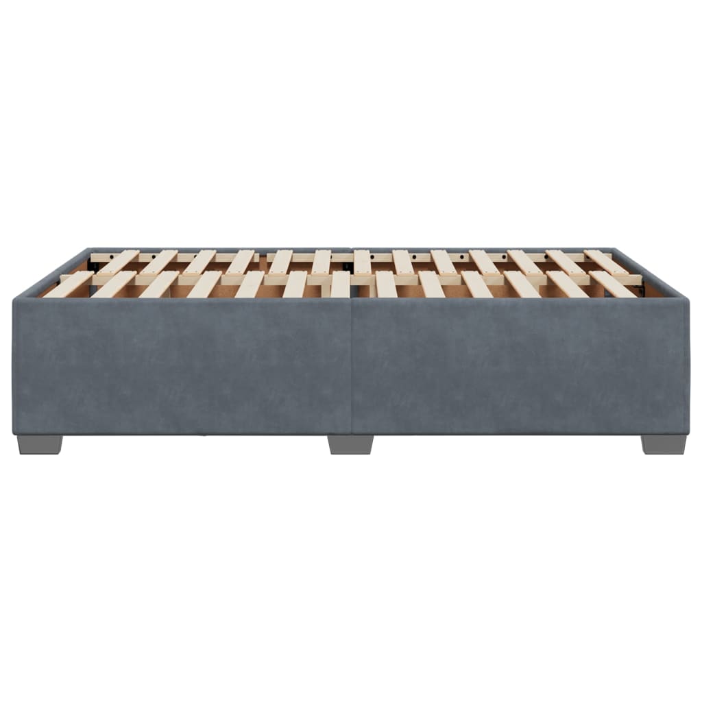 Cadre de lit sans matelas gris foncé 120x190 cm velours - XIOS