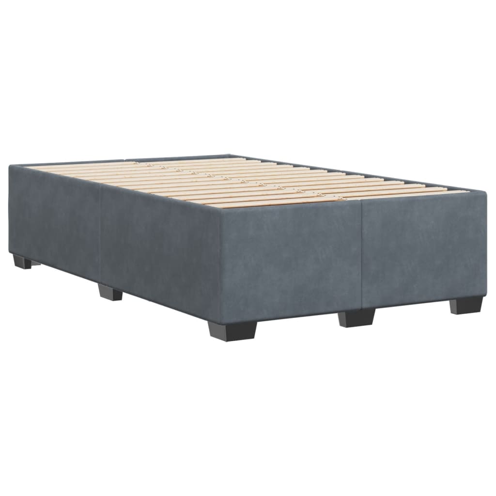 Cadre de lit sans matelas gris foncé 120x190 cm velours - XIOS