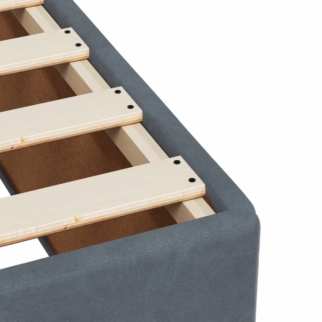 Cadre de lit sans matelas gris foncé 120x190 cm velours - XIOS