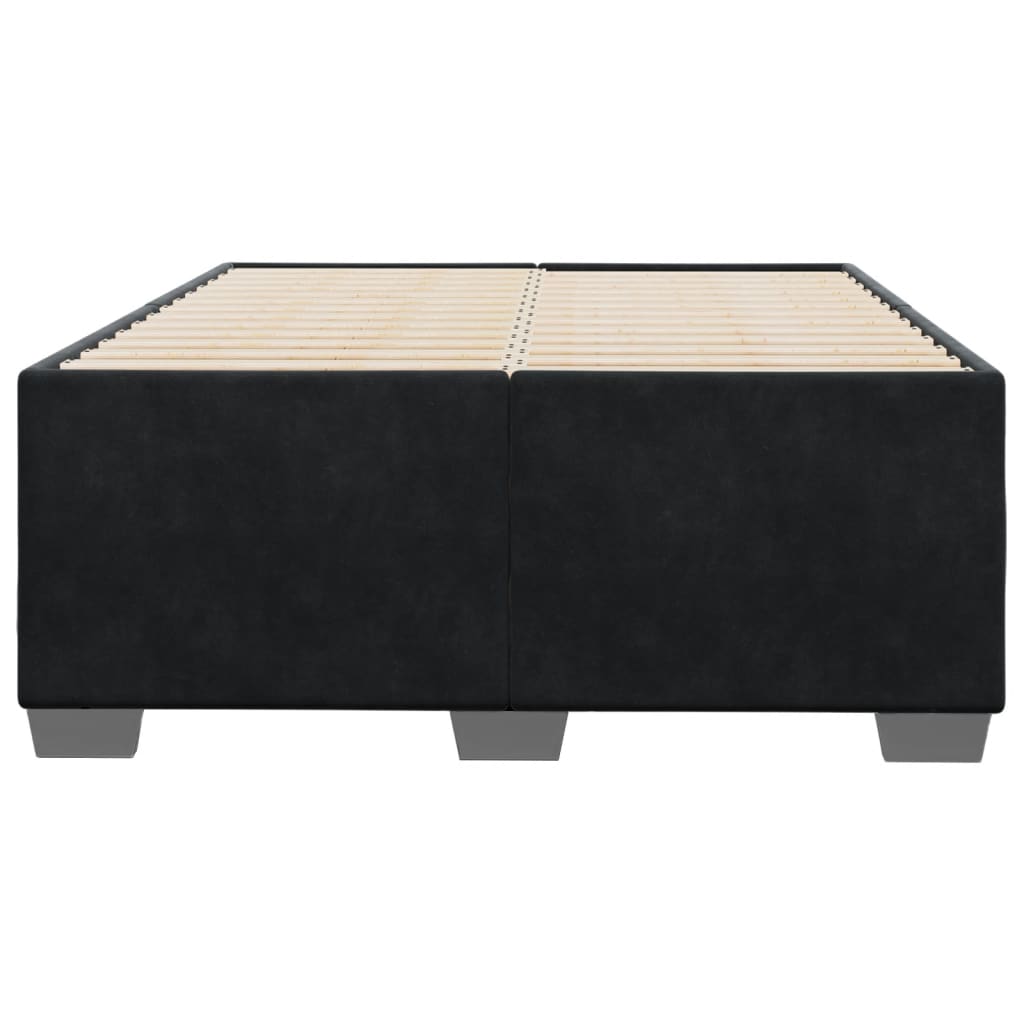 Cadre de lit sans matelas noir 120x190 cm velours - XIOS