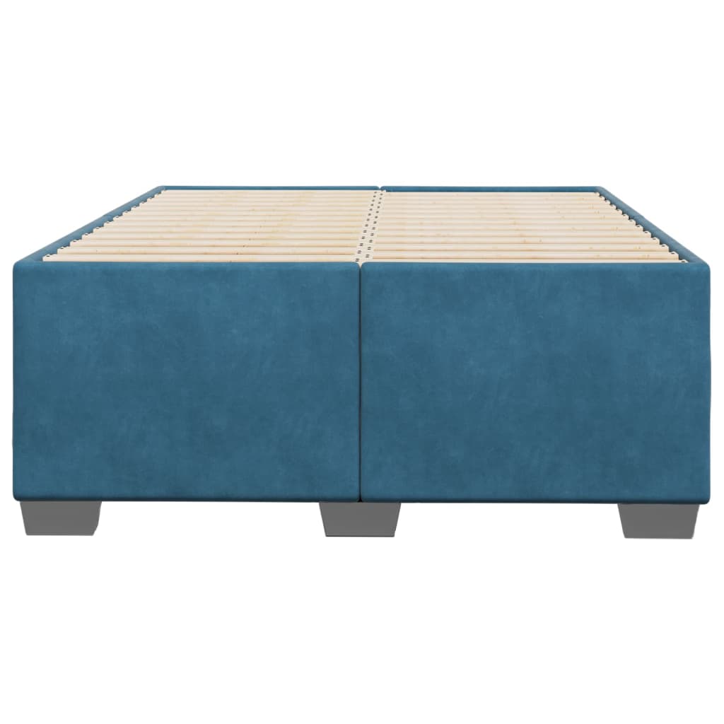 Cadre de lit sans matelas bleu 120x190 cm velours - XIOS