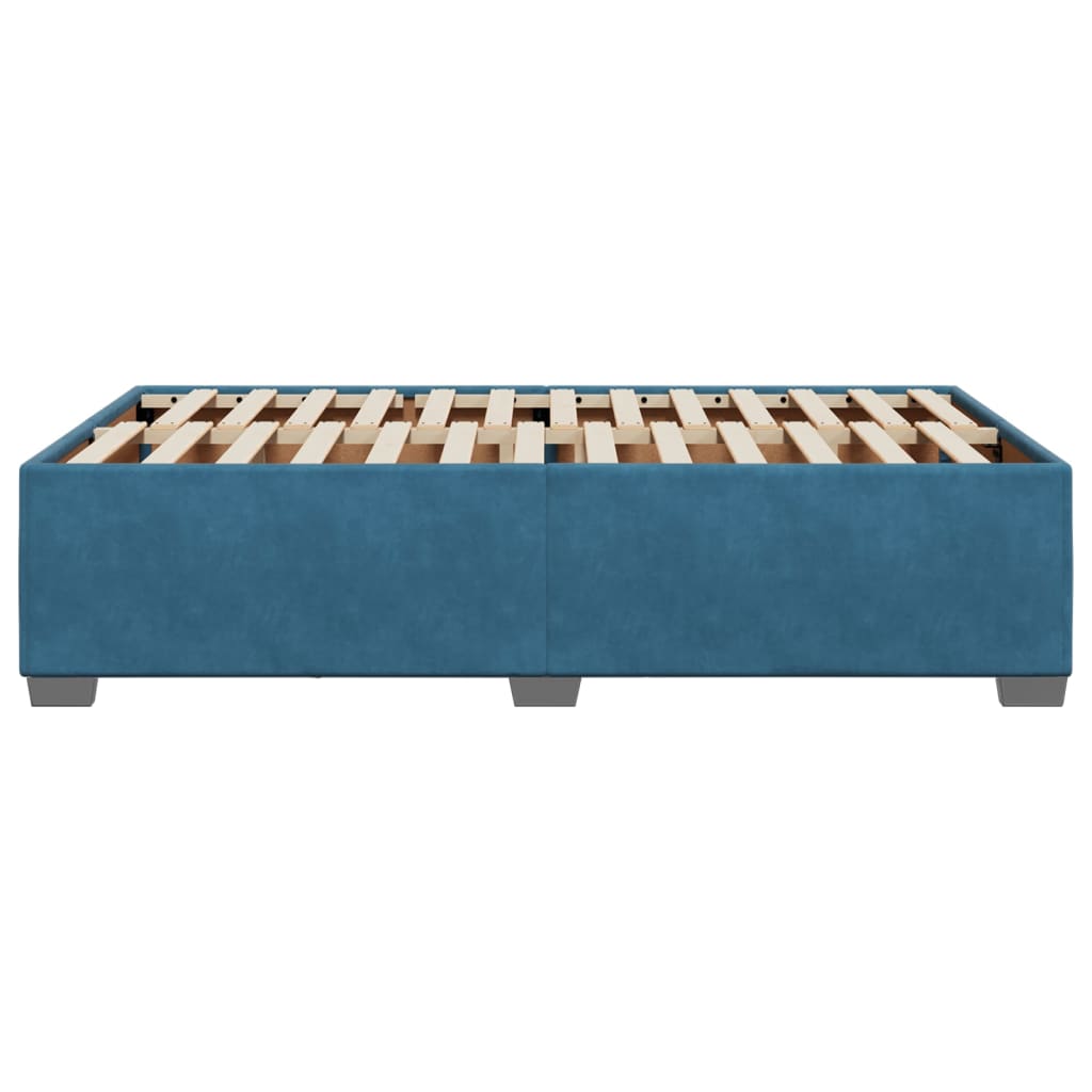 Cadre de lit sans matelas bleu 120x190 cm velours - XIOS