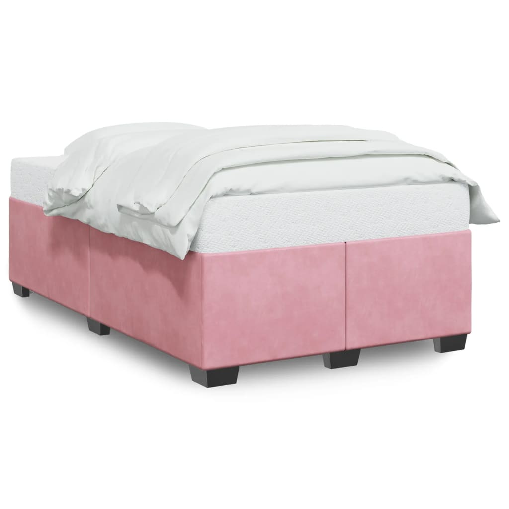 Cadre de lit sans matelas rose 120x190 cm velours - XIOS
