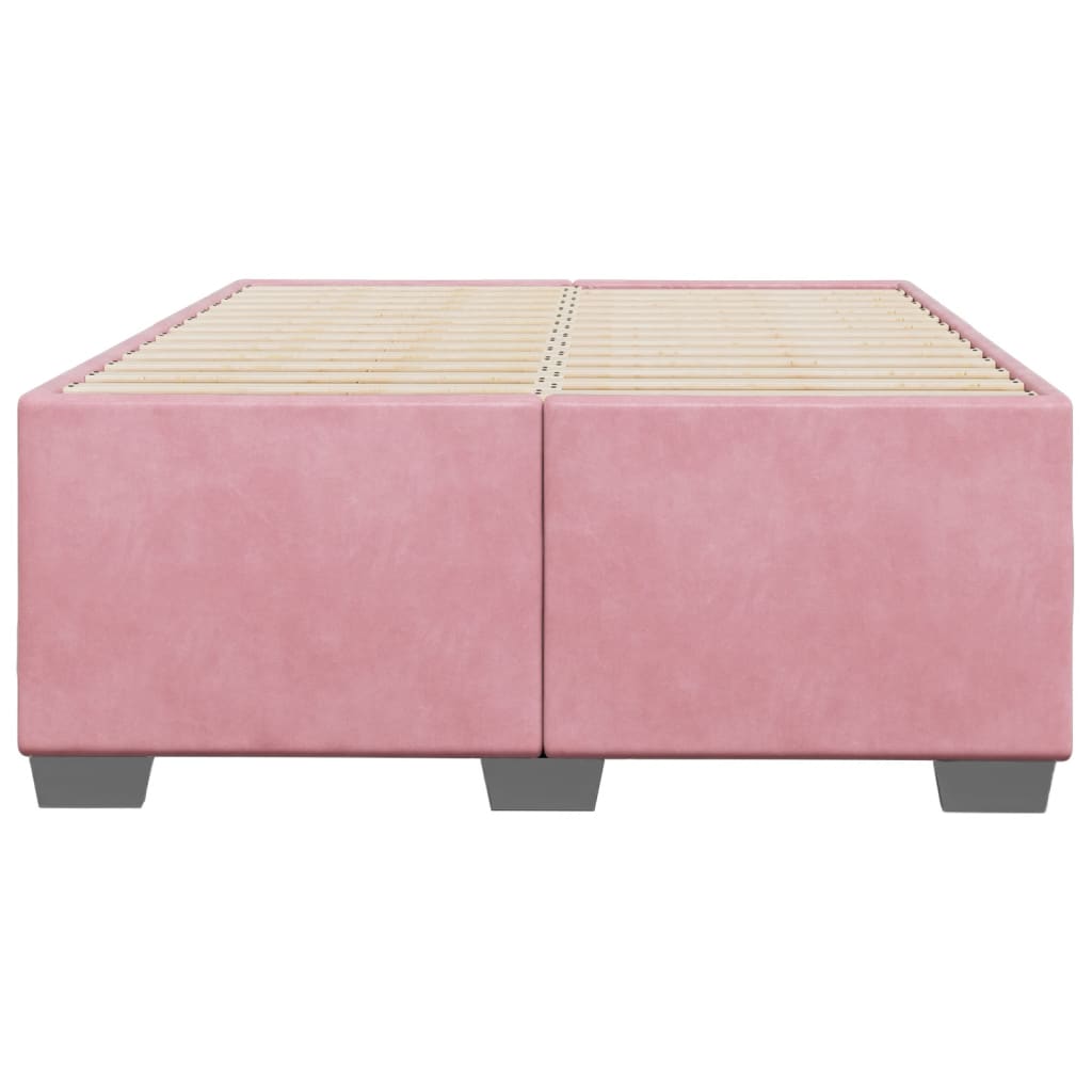 Cadre de lit sans matelas rose 120x190 cm velours - XIOS