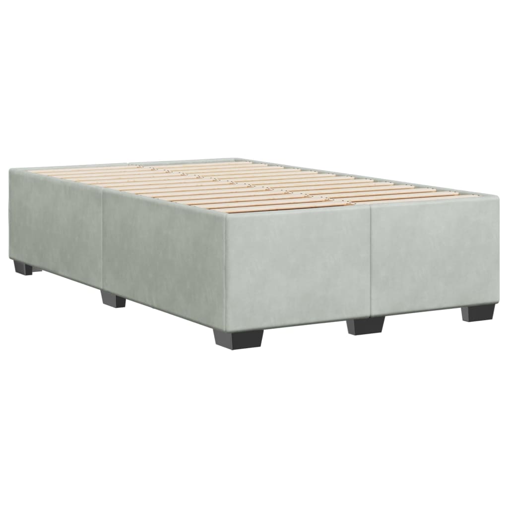 Cadre de lit sans matelas gris clair 120x200 cm velours - XIOS