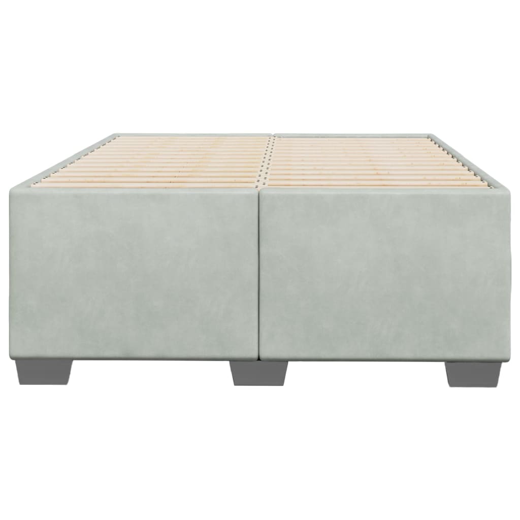 Cadre de lit sans matelas gris clair 120x200 cm velours - XIOS