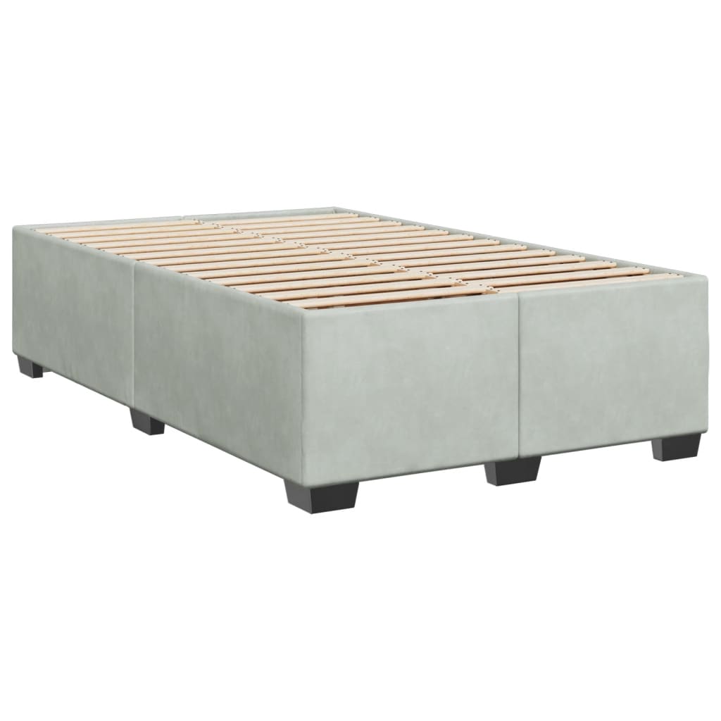 Cadre de lit sans matelas gris clair 120x200 cm velours - XIOS