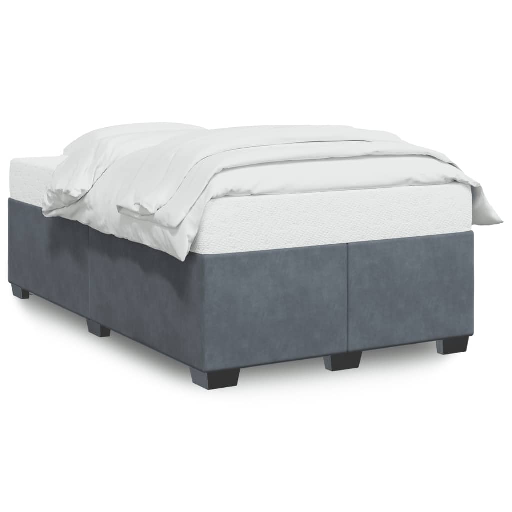 Cadre de lit sans matelas gris foncé 120x200 cm velours - XIOS