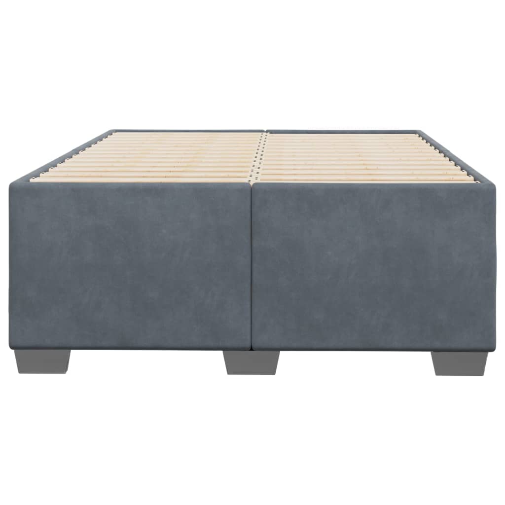 Cadre de lit sans matelas gris foncé 120x200 cm velours - XIOS