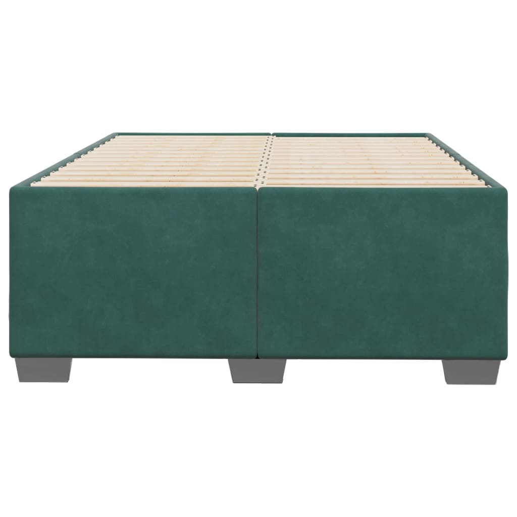 Cadre de lit sans matelas vert foncé 120x200 cm velours - XIOS