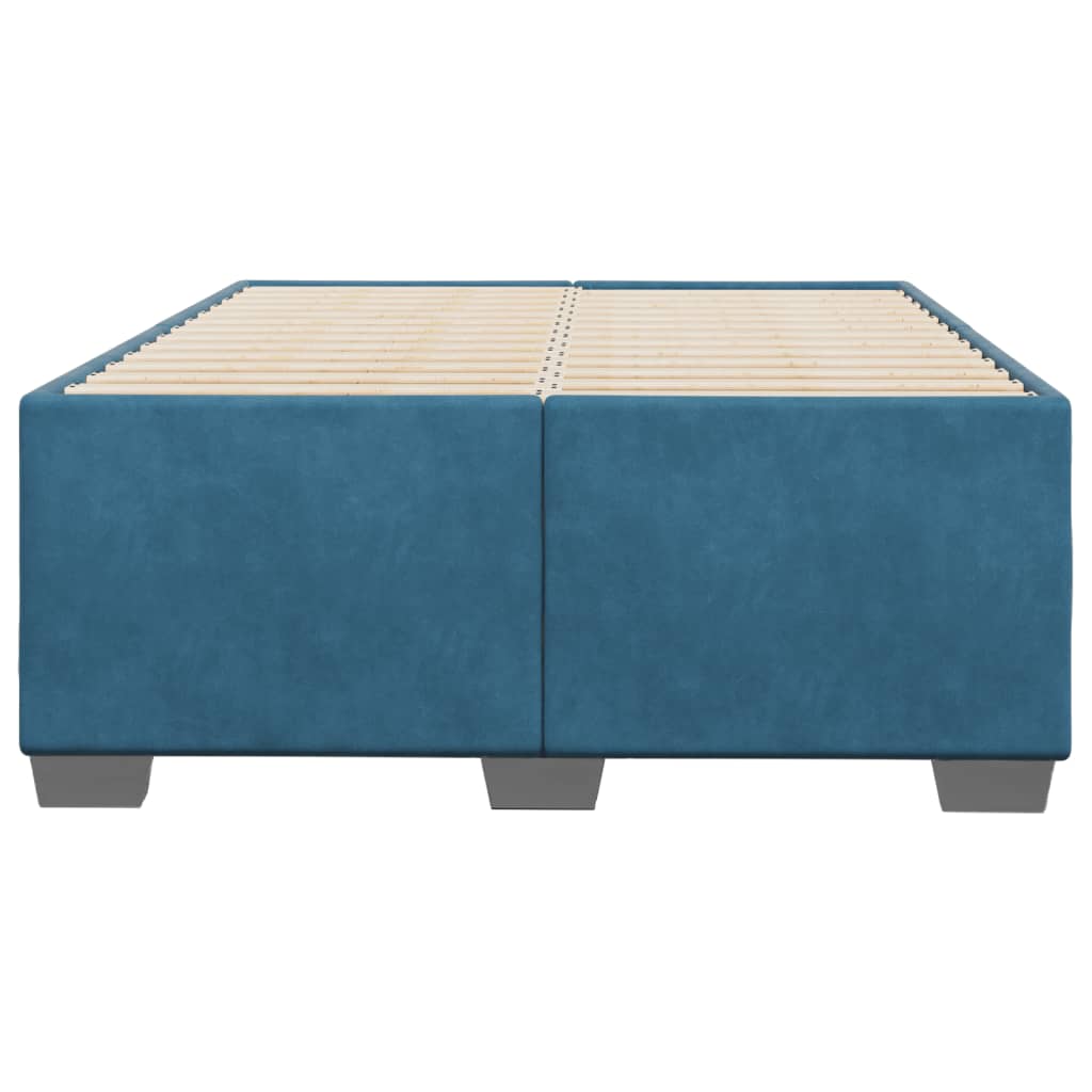 Cadre de lit sans matelas bleu 120x200 cm velours - XIOS