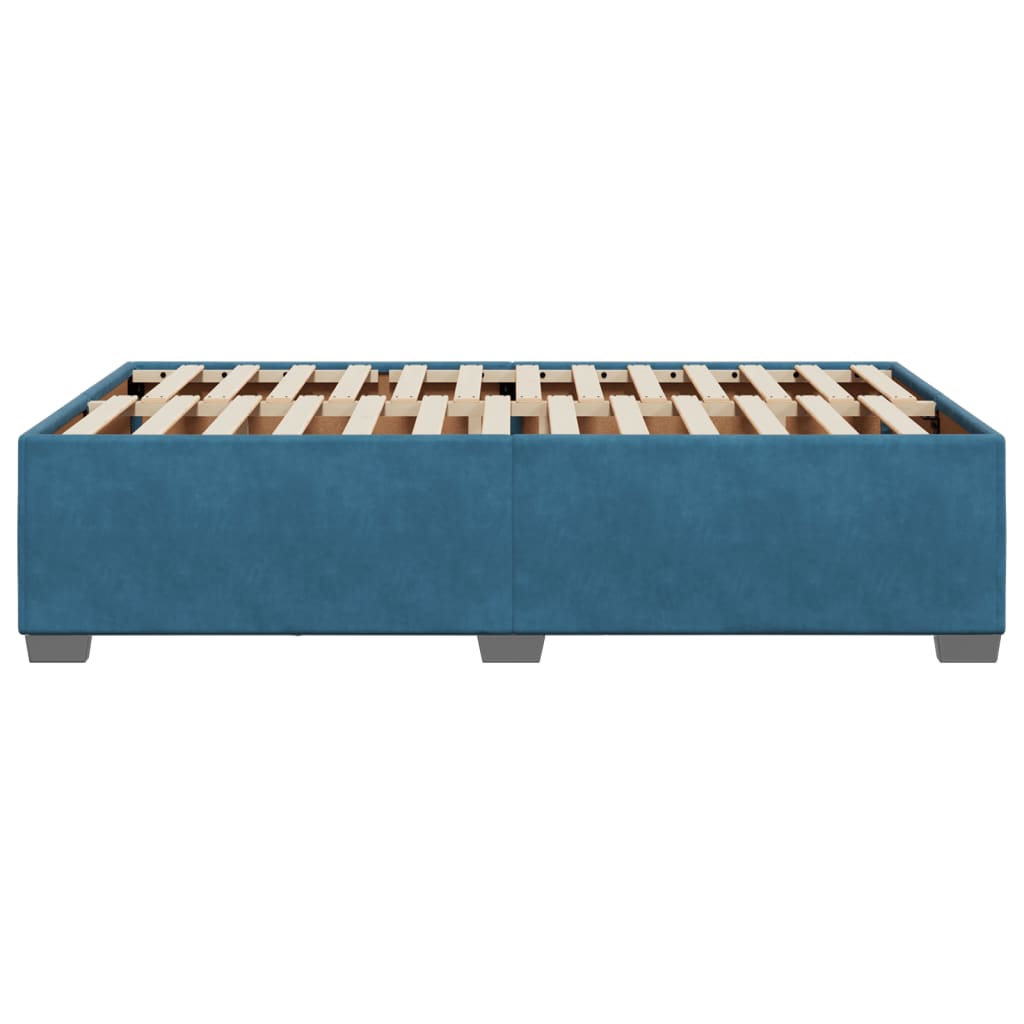 Cadre de lit sans matelas bleu 120x200 cm velours - XIOS