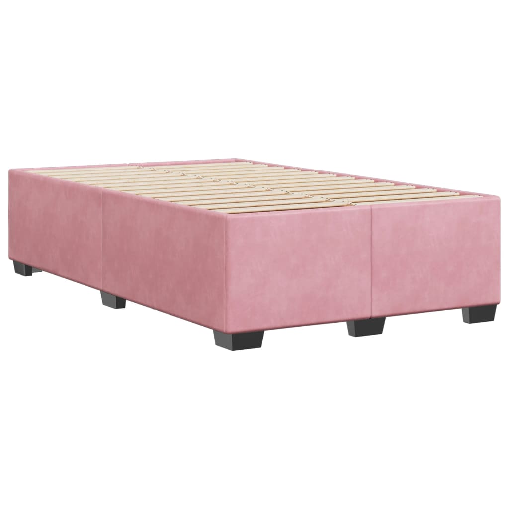 Cadre de lit sans matelas rose 120x200 cm velours - XIOS