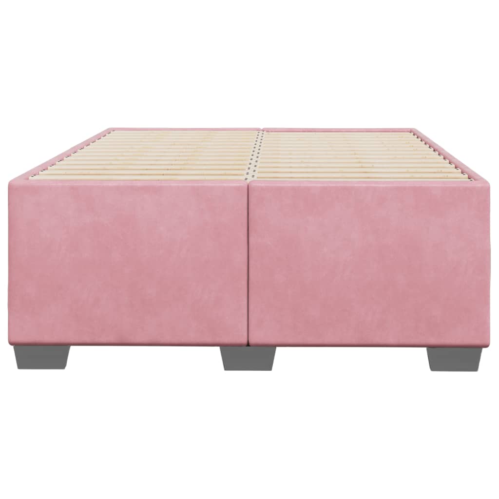 Cadre de lit sans matelas rose 120x200 cm velours - XIOS