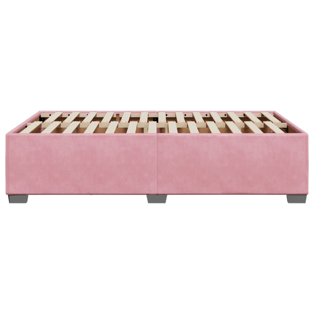 Cadre de lit sans matelas rose 120x200 cm velours - XIOS