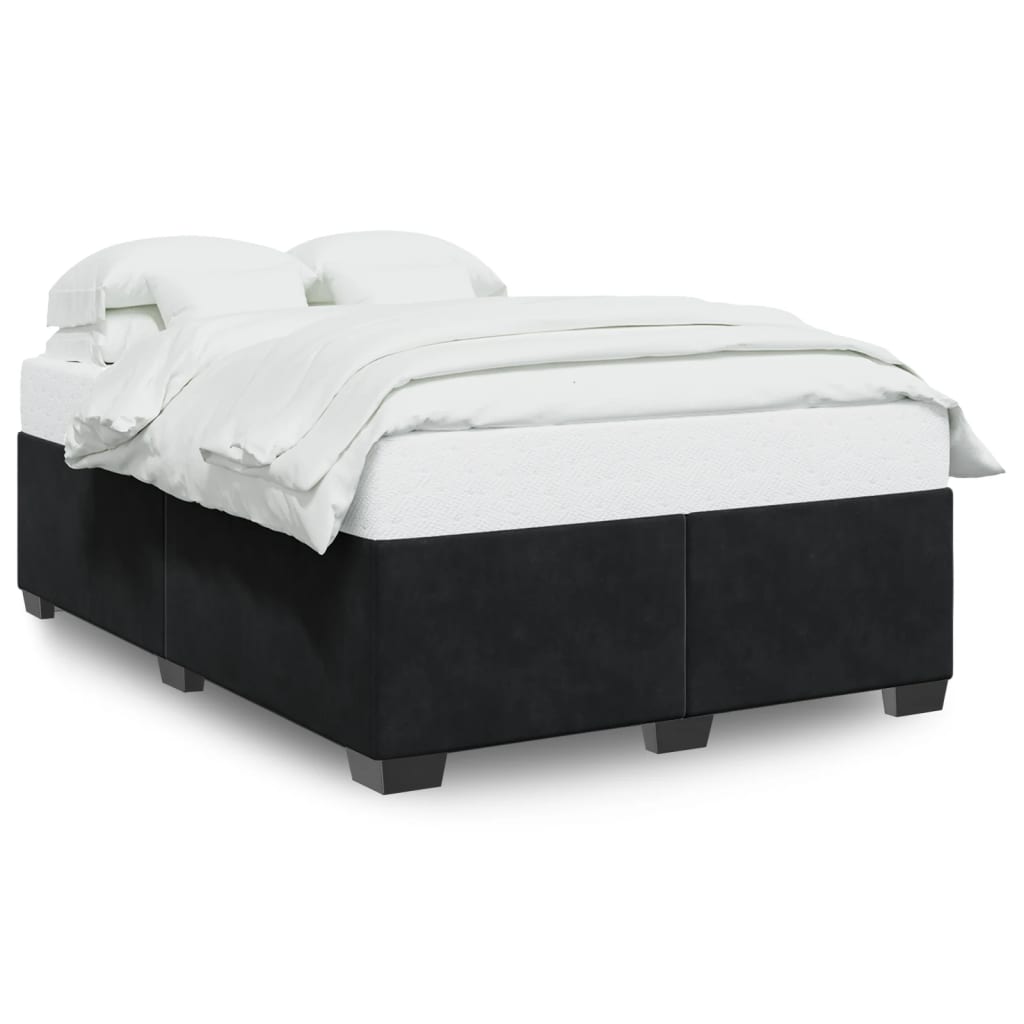 Cadre de lit sans matelas noir 140x190 cm velours - XIOS