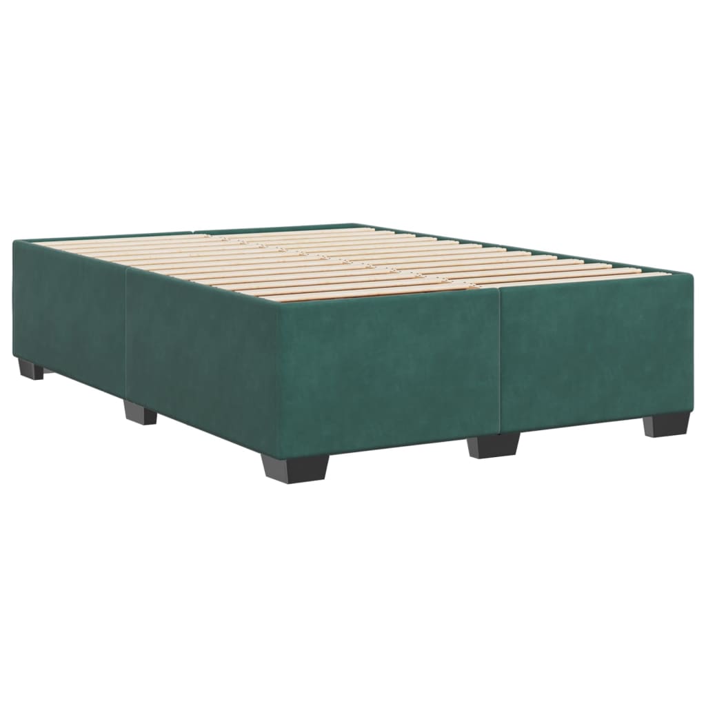 Cadre de lit sans matelas vert foncé 140x190 cm velours - XIOS