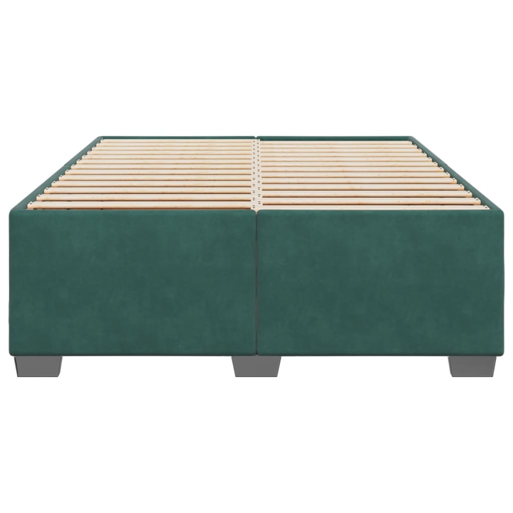 Cadre de lit sans matelas vert foncé 140x190 cm velours - XIOS