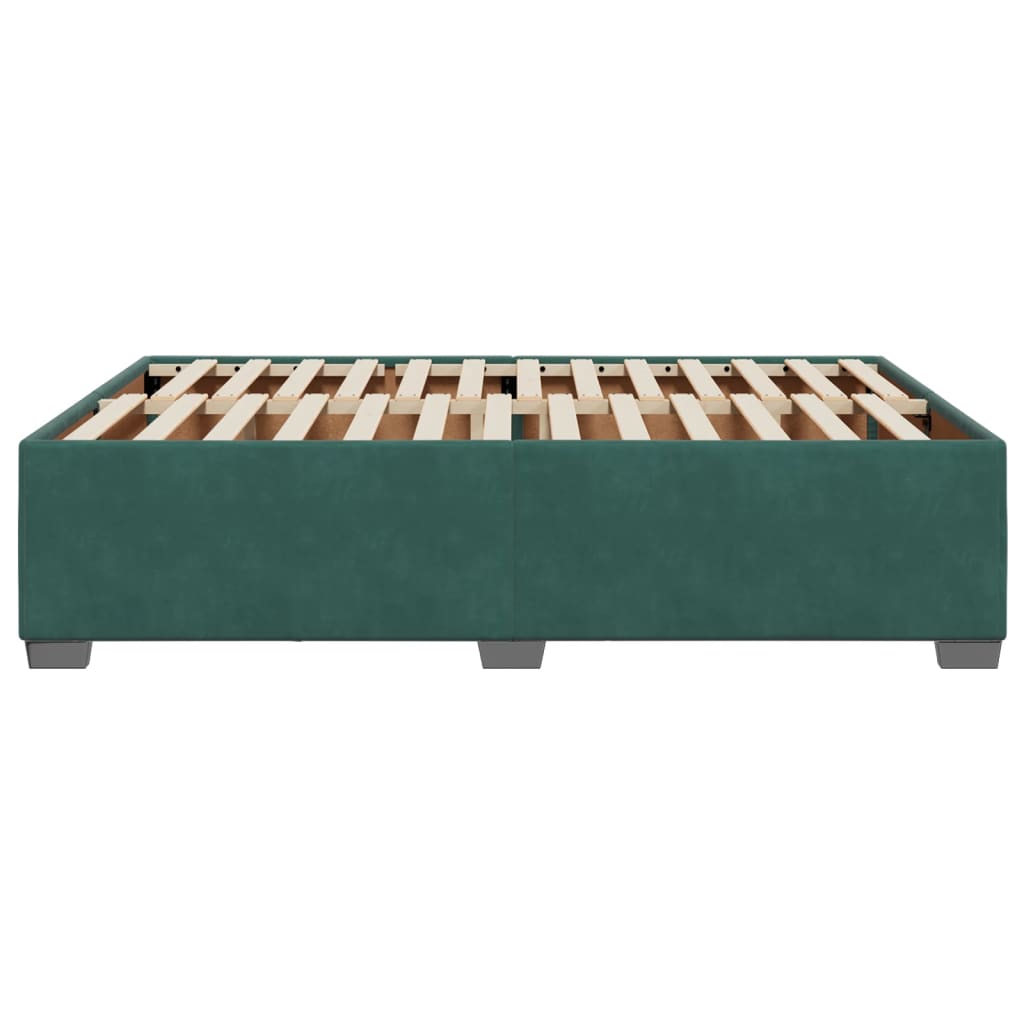 Cadre de lit sans matelas vert foncé 140x190 cm velours - XIOS