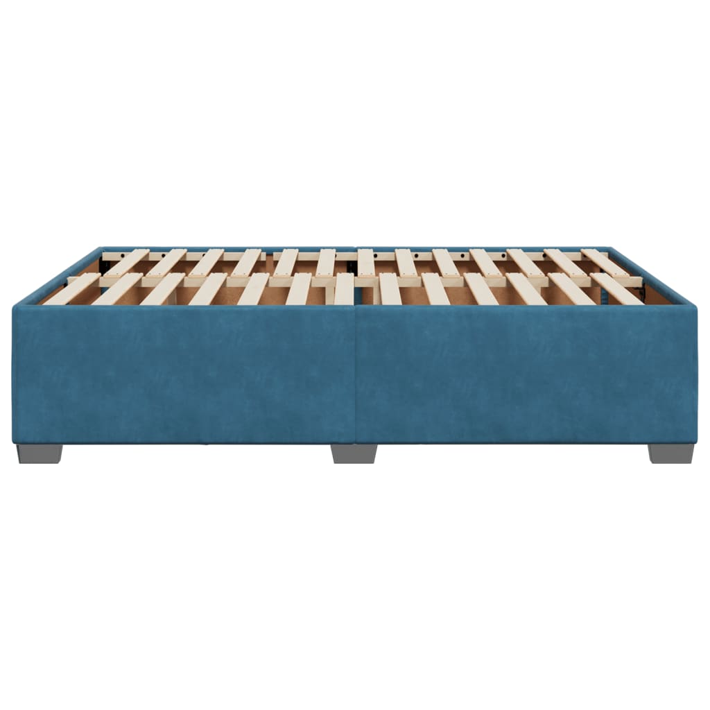 Cadre de lit sans matelas bleu 140x190 cm velours - XIOS