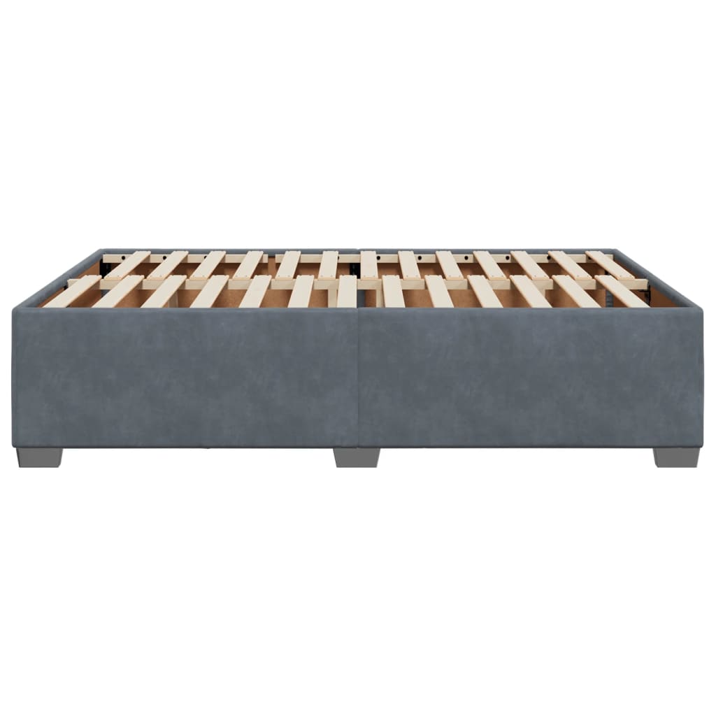 Cadre de lit sans matelas gris foncé 140x200 cm velours - XIOS